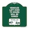 Signmission Vehicles Left Over 72 Hours Towed Tow-Away Zone W/ Car Tow Graphic Alum, 18" x 18", GW-1818-22739 A-DES-GW-1818-22739 - alternate 1